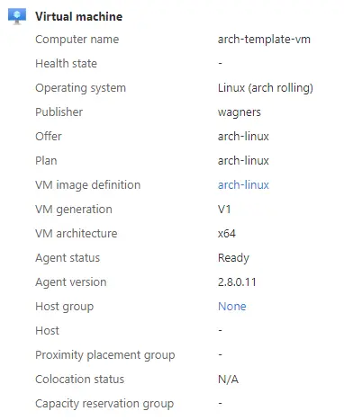 Virtual machine properties